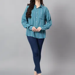 kotty Women Regular Fit Printed Spread Collar Casual Shirt image 2