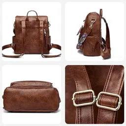 spinsell Medium 22 L Backpack Medium 22 L Elegant Stylish Leather Backpack for Women image 3