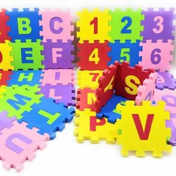 ABC and Numbers Puzzle Mat Non Toxic EVA Foam Alphabet and Number Interlock Puzzle Mat for Kids Learn and Play, 36 Blocks Board Game Accessories Board Game-image-15