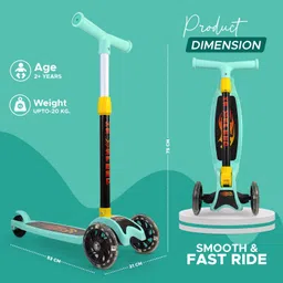 speedfox 3-Wheel Kids Scooter with Adjustable Handlebar PU wheel – Toddler Ride On Toy Kids Scooter image 5