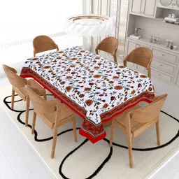 happykraft Cotton 6 Seater Printed Table Cover image 5