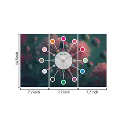 olive tree Como Multicolour Engineered Wood Wall Clock image 4