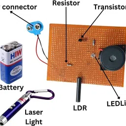 erhindia Laser Security Alarm Science Project Working Model Kit for Class Students Educational Electronic Hobby Kit image 2