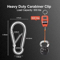 vaquita Heavy Duty 8MM- 304 Stainless Steel Snap Hook for Hiking, Lock Camping Set of 4 Locking Carabiner image 2