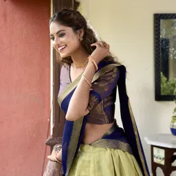 looknbook art Solid Semi Stitched Lehenga Choli image 5