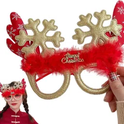 tlismi Glitter Reindeer Antler with Snowflake Design Christmas Party Goggles Hanging Ornaments Pack of 1 image 1