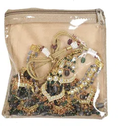 tarvel Jewellery Organizer Storage Bag for Bracelet,Earings With 10 Pouches Earing organizer box for girls/ Womens, ornaments storage box Vanity Box image 4