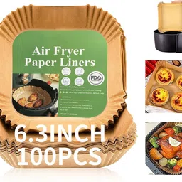 Air Fryer Paper Liners Square Kitchen Tool Set-image-31