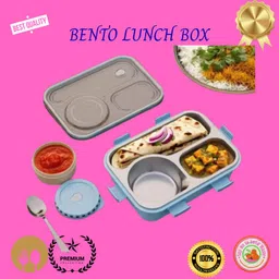 moira international Lunch Box for Kids Compartment Insulated Stainless Steel Tiffin Box for KID_L206 3 Containers Lunch Box image 1