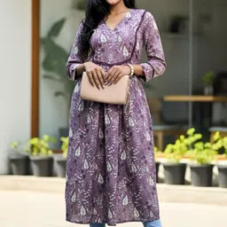 avaraniya Women Printed, Floral Print Cotton Blend Gown Kurta-picture-25