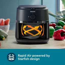 philips NA120/00 with uses up to 90% less fat, 1500W, with Rapid Air Technology Air Fryer image 2
