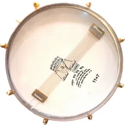 mayur musical 12 Inch Side Drum with Drum Sticks & Belt | Marching Drum for School & Band Use Premium Nickel Polished Marching Drum Instrument Set Conga image 4