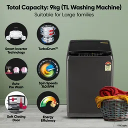 lg 9 kg Fully Automatic Top Load Black, Grey image 2