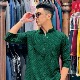 chirasvi Men Embroidered Cotton Rayon Straight Kurta-picture-15