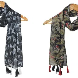 mss fashion Printed Chiffon Women Multicolor Stole, Scarf, Fancy Scarf-picture-13