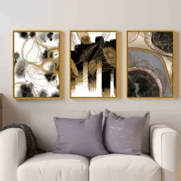 art street Multicolour Engineered Wood (Set of 3) Art Panels image 1