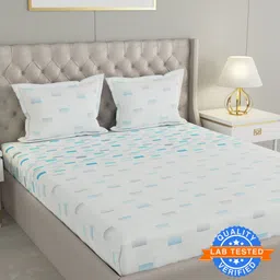 raymond home Cotton Double Flat 200 TC Geometric Bedsheet image 1
