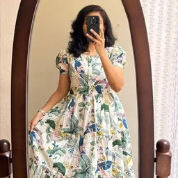 shree shyam fashion Women A-line Pink Midi/Calf Length Dress image 2