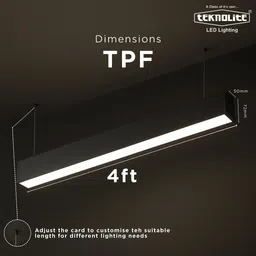 teknolite TPF 40W 4FT LED 3 in 1 Profile Hanging Linear Light | Pendants Ceiling Lamp image 5