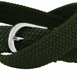 zoro Men Casual, Party, Evening Green, Black Canvas Belt image 3
