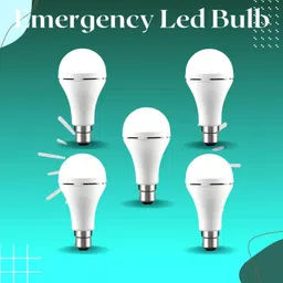 guggu Rechargeable Emergency Bulb Inverter Bulb, 3Hr Battery Backup_Pack of 5 P123 3 hrs Bulb Emergency Light image 1