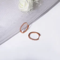 giva Sterling silver Rose Gold Shining Hoop Earrings for women & girls Cubic Zirconia Sterling Silver Hoop Earring-picture-17