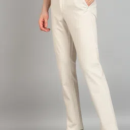 killer Men Slim Fit Cream Lycra Blend Trousers image 3