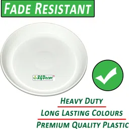rgdecor 8 Inch - 9 White Pot Plate Plastic Plant Tray Bottom Tray Pot Plate Tray Saucer Plant Container Set image 3