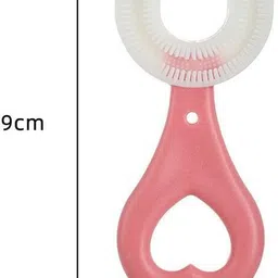 aktraders 2 Toothbrush for Kids with U Shaped Silicone Brush for 360 Degree Cleaning Ultra Soft Toothbrush image 2