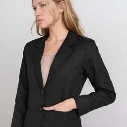 rocksy Women Solid Single Breasted Casual Blazer image 5