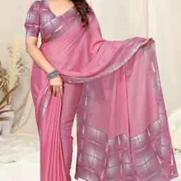 mirchi fashion Printed, Geometric Print Daily Wear Chiffon, Georgette Saree image 3