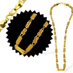 harsh z house lucknow Buy 1 get 3 FREE LONG SIZE 36 INCH Gold-plated Plated Copper Chain image 2