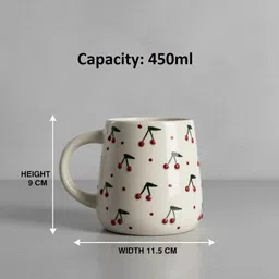 yutori Ceramic Coffee With Colorful 3D Cherry Design Cup – Cute & Stylish Drinkware Ceramic Coffee Mug image 4