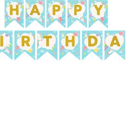 festylo Happy Birthday Banner for Kids | Pastel Blue Party Garland with Ribbon Theme Parties (HB-126)-picture-24