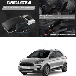 pecunia Universal Car Armrest Center Console Pad,PU Leather Car Armrest Seat Box Cover Protector Protects from Dirt,Damage,Pet Scratches,Old Damaged Consoles (Black) A61 Car Armrest image 3