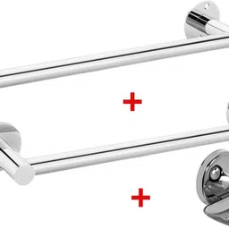 zesta Two Pcs Of Towel Holder With One Pcs. Of Soap Dish Silver Towel Holder-picture-15