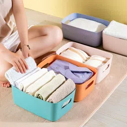 faymor Plastic Colorful Kitchen Home Organiser Box for Fruits Vegetables, Toys, Stationary item Storage Basket image 4