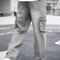 ben martin Men Loose Fit High Rise Grey Jeans image 2