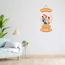 glpri Wooden Welcome to our home Wall Hanging Art Decoration Item for Home image 4