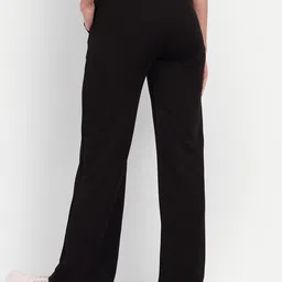 broadstar Women Loose Fit Black Lycra Blend Trousers image 2