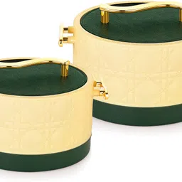 fable Double Wall PU Insulated Hot Pot Inner Steel & Outer Plastic With Lid | Premium Pack of 2 Serve Casserole-picture-13