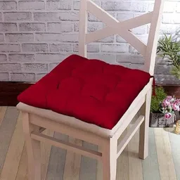 livspacey Microfibre Chair Pad Pack of 4 Solid Soft Square Seat Chair Pad for Home, Office & Car | 40x40x5 CM image 3