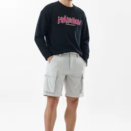 snitch Solid Men Beige Cargo Shorts image 5