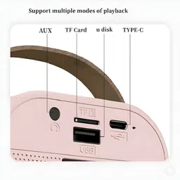 playhubkidzp Karaoke Mic Bluetooth Speaker with Wireless Mics & Colorful Lights Microphone image 3