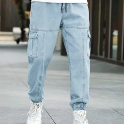 eyebogler Men Loose Fit Mid Rise Blue Jeans-picture-14