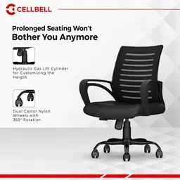 cellbell Desire C104 Mid Back Comfortable Fabric, Mesh Office Executive Chair image 2