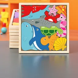 vhd Sea Animal Wooden Jigsaw Puzzle for Kids – Educational Toy Q119-picture-32