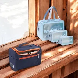 Women Blue Cosmetic Bag-image-2