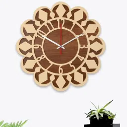 dekorstation Layla Engineered Wood Natural Wall Clock image 1