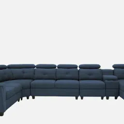 woodsworth from pepperfry Impero Fabric Corner Sofa in Navy Blue Colour image 5